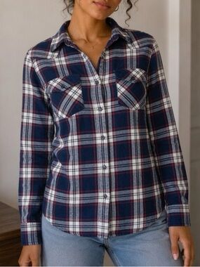Jachs Navy, White & Red Plaid Button-Down Shirt